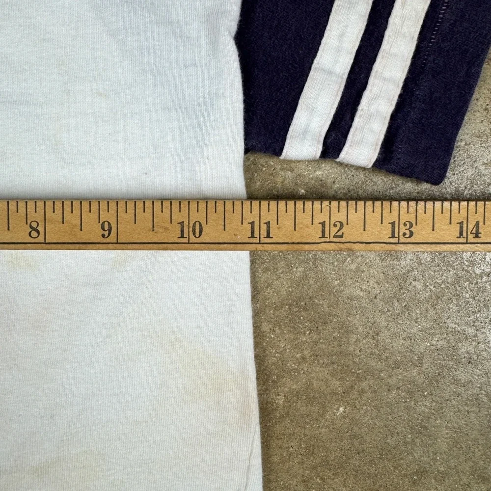 Vintage Donmoor‎ Kids Crewneck Raglan T-Shirt Blue White 70s USA Made Size 8